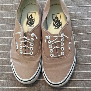 Vans Tan Canvas Lace-Up Sneakers